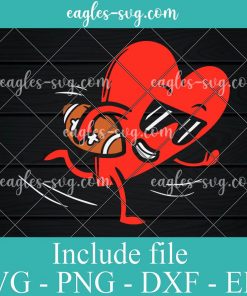 Heart Playing American Football Svg, Png, Cricut File Silhouette