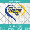 Heart Rams Los Angeles FootballTeam New Logo Svg, Png, Cricut File Silhouette