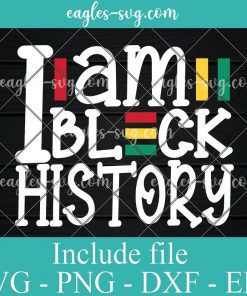 I Am Black History Afro American Pride Svg, Png, Cricut File Silhouette, PDF