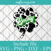 Lucky Shamrock Cow Print Svg, Png, Cricut File Silhouette