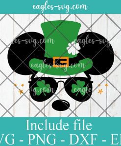 Mickey Mouse sunglasses St Patricks Day Svg, Png, Cricut File Silhouette