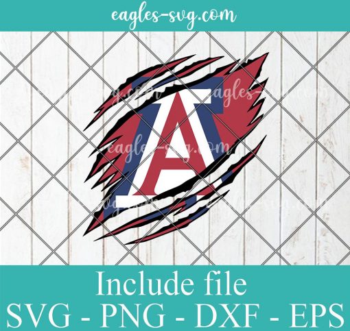 Ripped Claw Arizona Wildcats Logo University College Svg, Png, Cricut File Silhouette