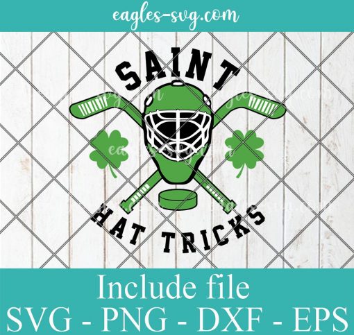 Saint Hattrick St Patrick's Day Hockey Svg, Png, Cricut File Silhouette