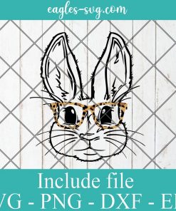 Bunny with Glasses Leopard Rabbit Svg Cricut File Silhouette, Png