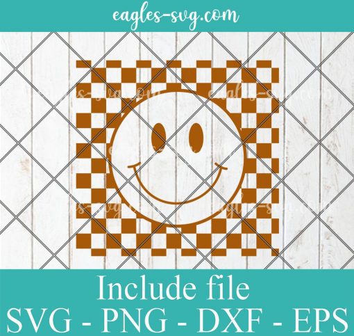 Checkered Pattern Smiley Face Svg Cricut File Silhouette, Png Sublimation