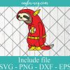 Flash Sloth Funny Svg Cricut File Silhouette, Png
