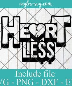 Heartless Broken No Heart Cracked Svg Cricut File Silhouette, Png