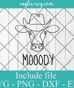 Mooody Cow Cowboys Hat Svg Cricut File Silhouette, Png