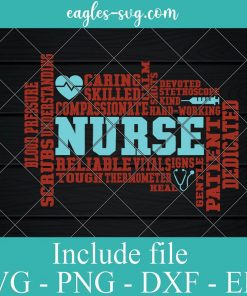 Nurse Word Art Svg Cricut File Silhouette, Png