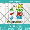 One Two Red Blue Fish Reading Squad Svg, Png, Cricut File Silhouette