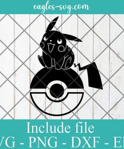 Pikachu with Pokeball Svg Cricut File Silhouette, Png