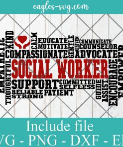 Social Worker Word Art Svg Cricut File Silhouette, Png