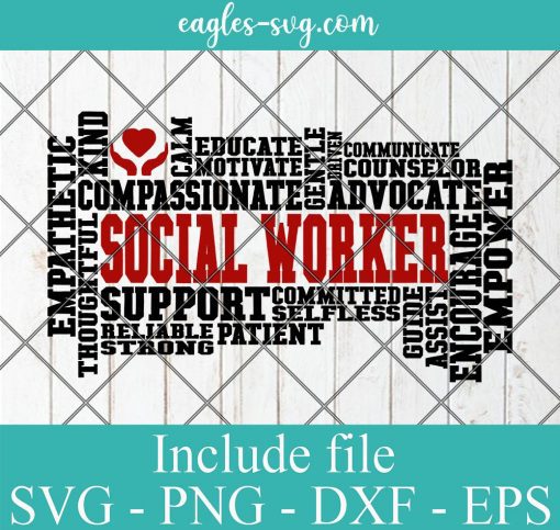 Social Worker Word Art Svg Cricut File Silhouette, Png