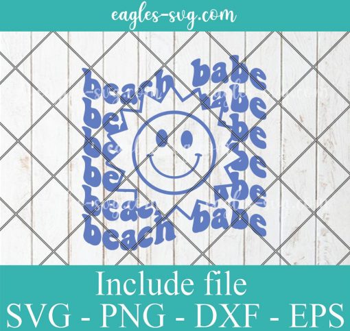 Summer Beach Babe Smiley Face Svg Cricut File Silhouette, Png Sublimation