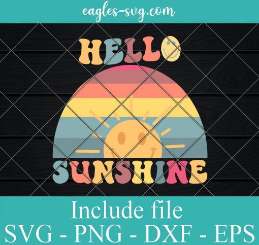 Summer Hello Sunshine Smiley Face Svg Cricut File Silhouette, Png Sublimation