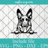 Animal Dog German Shepherd Peeking Svg, Png Printable, Cricut & Silhouette