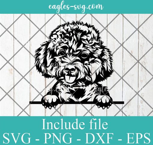 Animal Dog Poodle Peeking Svg, Png Printable, Cricut & Silhouette