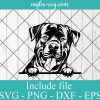 Animal Dog Rottweiler Peeking Svg, Png Printable, Cricut & Silhouette