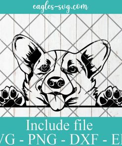 Corgi Peeking Dog Breed Animal SVG PNG Clipart Vector Cricut Cut Cutting File