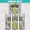 ACDC Rock Band Brick Wall Tumbler Wrap Templates 20oz Skinny Sublimation Design, PNG File Digital Download
