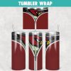 Arizona Cardinals Zipper Football Tumbler Wrap 20 oz Sublimation Design, JPG Digital Download