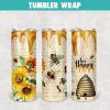 Bee Happy Tumbler Wrap Templates 20oz Skinny Sublimation Design, PNG File Digital Download