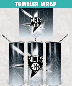 Brooklyn Nets Basketball Tumbler Wrap Templates 20oz Skinny Sublimation Design, PNG Digital Download