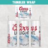 COORS LIGHT Beer Tumbler Wrap Templates 20oz Skinny PNG Sublimation Design, Label Beer Tumbler PNG