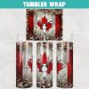 Canadian Camo Skull Canada Flag Tumbler Wrap Templates 20oz Skinny Sublimation Design, PNG File Digital Download