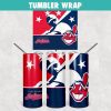 Cleveland Indians Baseball Tumbler Wrap Templates 20oz Skinny Sublimation Design, PNG Digital Download