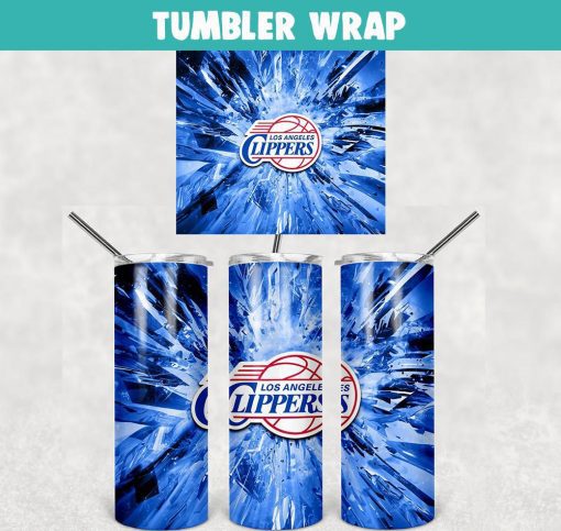 Los Angeles Clippers Basketball Tumbler Wrap Templates 20oz Skinny Sublimation Design, PNG Digital Download