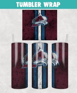 Hockey Colorado Avalanche Grunge Tumbler Wrap Templates 20oz Skinny Sublimation Design, JPG Digital Download
