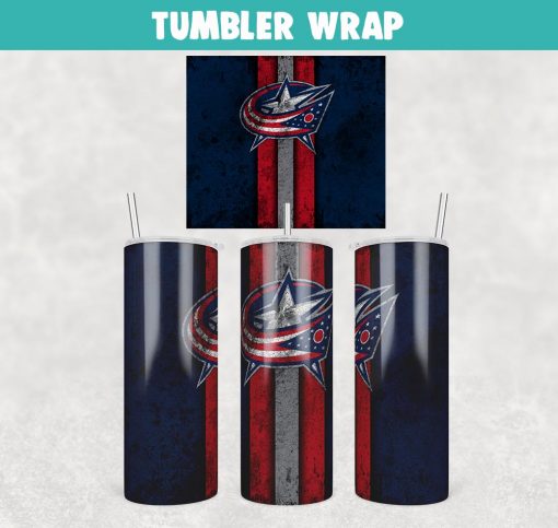 Hockey Columbus Blue Jackets Grunge Tumbler Wrap Templates 20oz Skinny Sublimation Design, JPG Digital Download