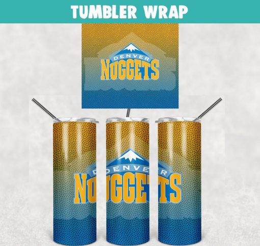 Denver Nuggets Basketball Tumbler Wrap Templates 20oz Skinny Sublimation Design, PNG Digital Download