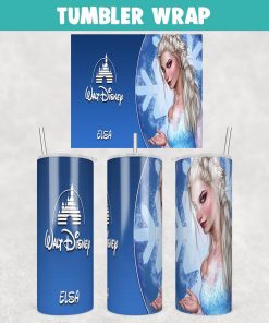 ELSA Walt Disney Princess Frozen Tumbler Wrap Templates 20oz Skinny Sublimation Design, PNG File Digital Download