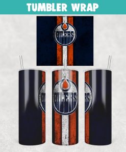 Hockey Edmonton Oilers Grunge Tumbler Wrap Templates 20oz Skinny Sublimation Design, JPG Digital Download
