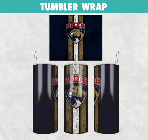 Florida Panthers Hockey Grunge Tumbler Wrap Templates 20oz Skinny Sublimation Design, JPG Digital Download