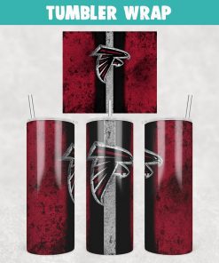 Football Atlanta Falcons Grunge Tumbler Wrap Templates 20oz Skinny Sublimation Design, JPG Digital Download