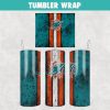 Football Miami Dolphins Grunge Tumbler Wrap Templates 20oz Skinny Sublimation Design, JPG Digital Download