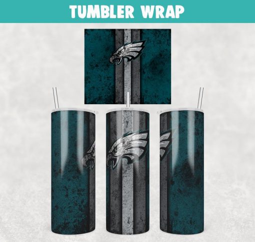 Football Philadelphia Eagles Grunge Tumbler Wrap Templates 20oz Skinny Sublimation Design, JPG Digital Download