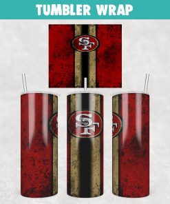 Football San Francisco 49ers Grunge Tumbler Wrap 20oz Skinny Sublimation Design, JPG Digital Download