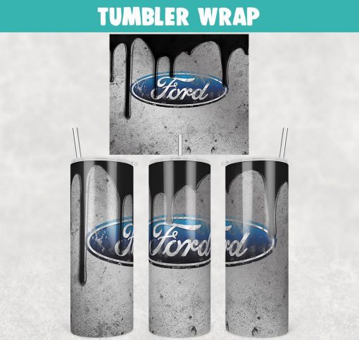 Ford Retro Grunge Car Brand Tumbler Wrap Templates 20oz Skinny Sublimation Design, PNG File Digital Download