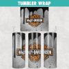 Harley Davidson Vintage Grunge Moto Tumbler Wrap Templates 20oz Skinny Sublimation Design, PNG File Digital Download