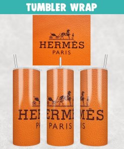 Hermes Luxury Brand Fashion Tumbler Wrap 20oz Skinny Sublimation Design, PNG File Digital Download
