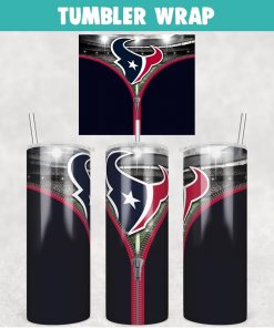 Houston Texans Zipper Football Tumbler Wrap 20 oz Sublimation Design, JPG Digital Download