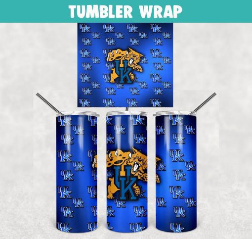 Kentucky wildcats Baseball Tumbler Wrap Templates 20oz Skinny Sublimation Design, PNG Digital Download