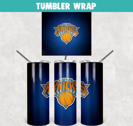 New York Knicks Basketball Tumbler Wrap Templates 20oz Skinny Sublimation Design, PNG Digital Download