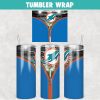 Miami Dolphins Zipper Football Tumbler Wrap 20 oz Sublimation Design, JPG Digital Download
