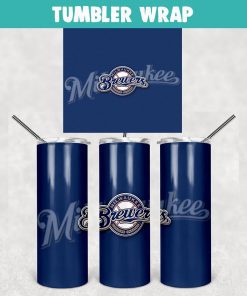 Milwaukee Brewers Baseball Tumbler Wrap Templates 20oz Skinny Sublimation Design, PNG Digital Download