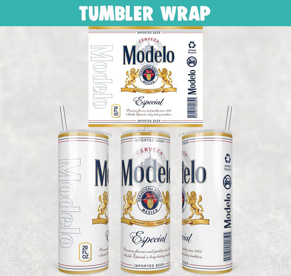 Modelo Espical Beer Tumbler Wrap Templates 20oz Skinny PNG Sublimation Design, Label Beer Tumbler PNG